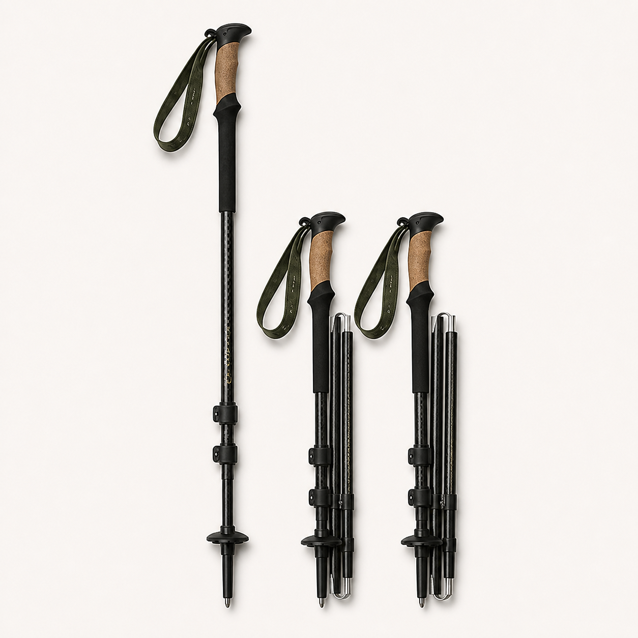AdrianOutdoor Carbon Fiber Folding Trekking Poles — view 4 of 6